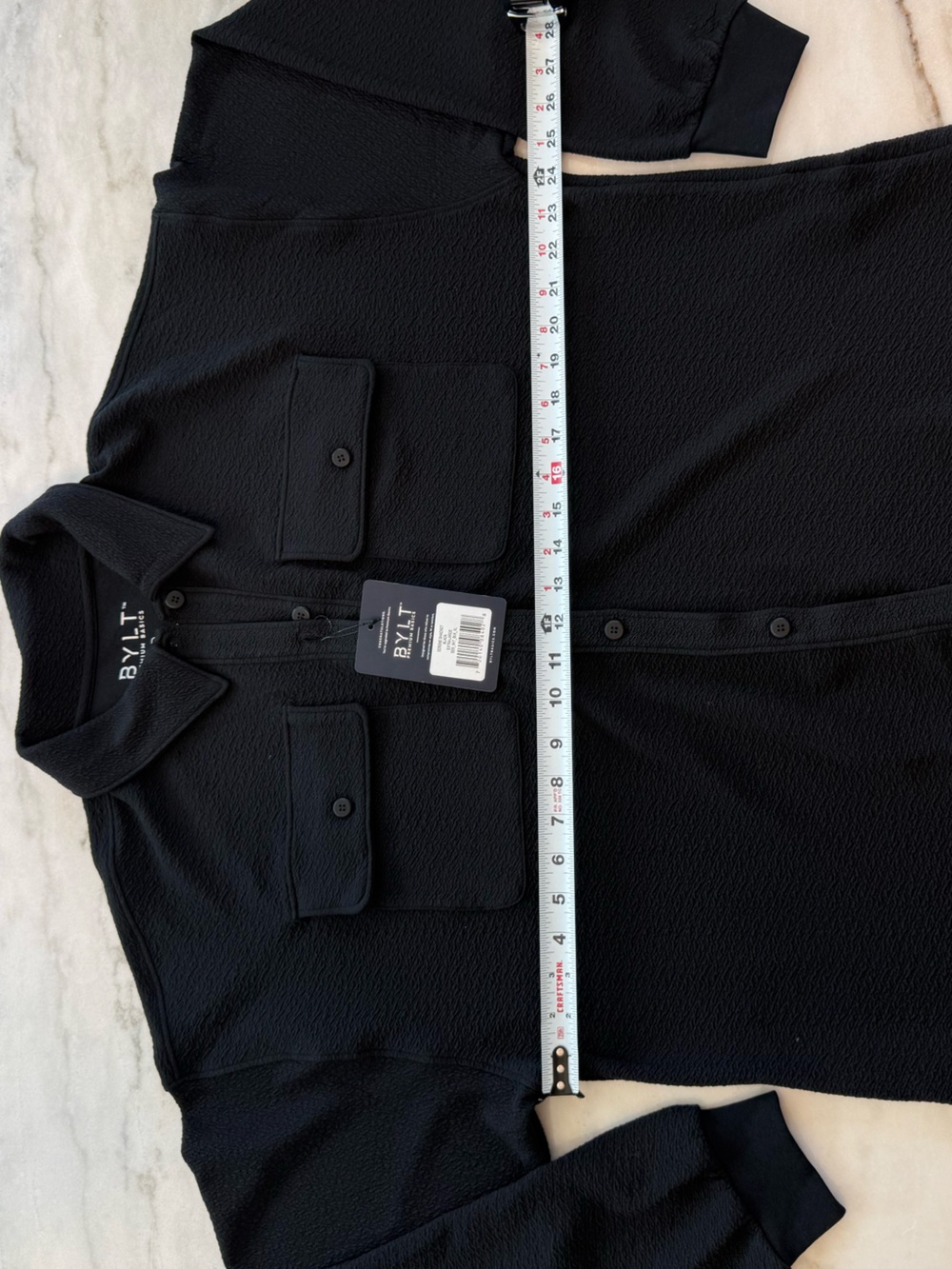 BYLT NWT Serene Shacket Black Button Down Overshirt Women Size XL - Picture 7 of 12